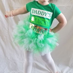 Green & White Over the Top Tutu